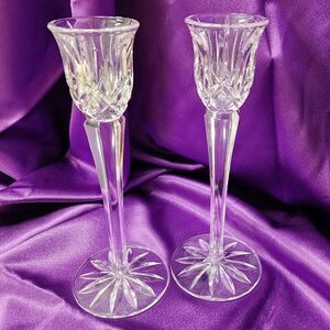 Gorham Lady Anne Crystal Candlestick Holders Pair Lead Crystal Tradition